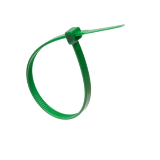 pkt100-200x4.8mm GREEN CABLE TIES