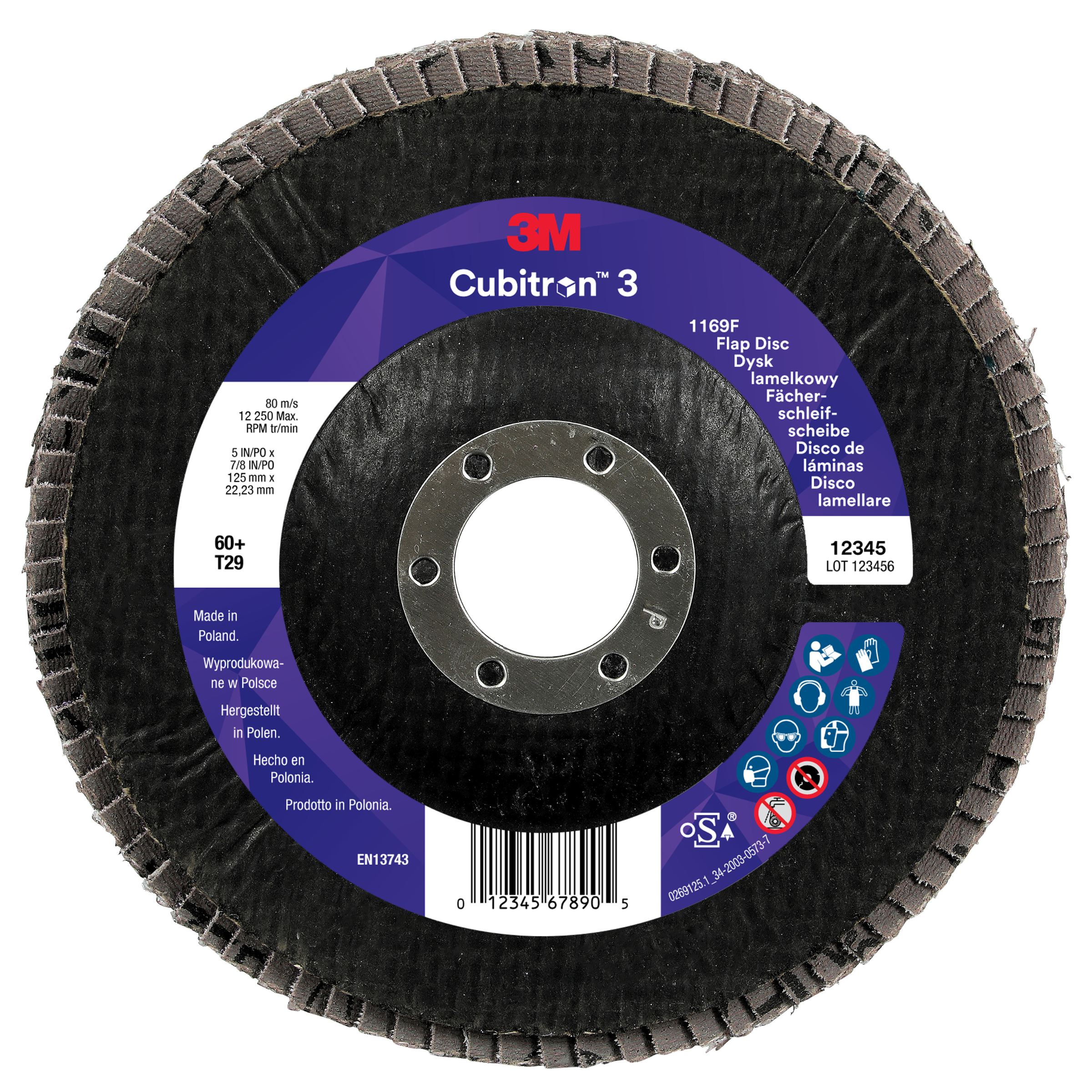 ea 180 x 60+ 3M Cubitron 3 Flap Disc 1169F