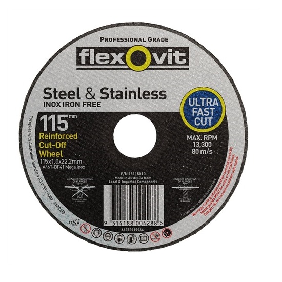 125mmx1.6 I/FREE INOX C/OFF DISC-FLEXOVIT