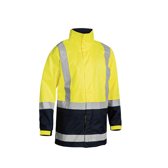 Bisley Two Tone Taped Hi-Vis Rain Shell Jacket - Logoed