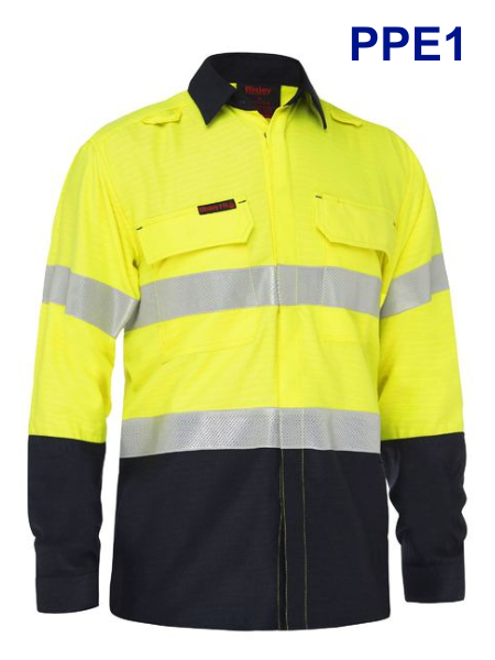 PPE1 Apex 160 Taped Hi Vis Ripstop NZS Logoed Vented Shirt