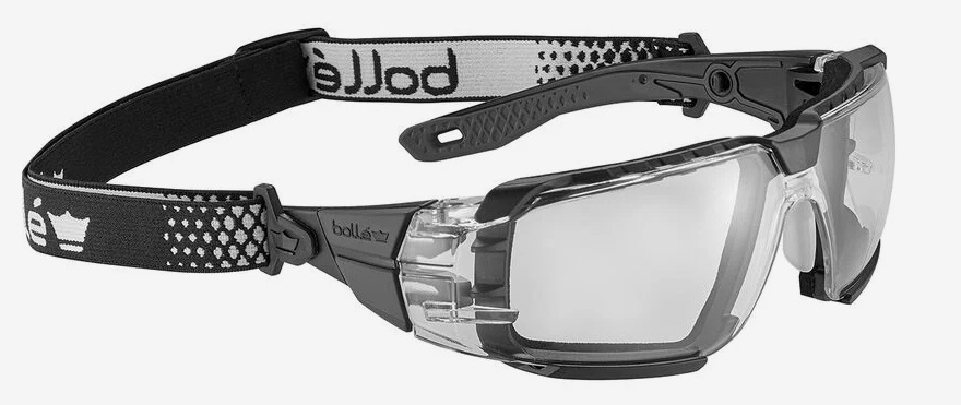RUSH+ 2.0 XP M/L SAFETY SPECTACLE PC CLEAR LENS PLATINUM BLACK/DARK GREY TEMPLES