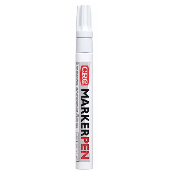 CRC White Permanent Paint Marker Pen for Multi-Surface Use