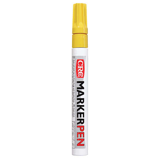 CRC Yellow Permanent Paint Marker Pen for Multi-Surface Use