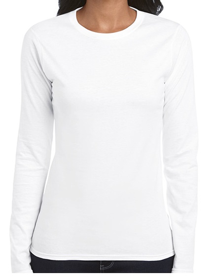 Ladies White Long Sleeve Jersey Top - White - McConnell Icon