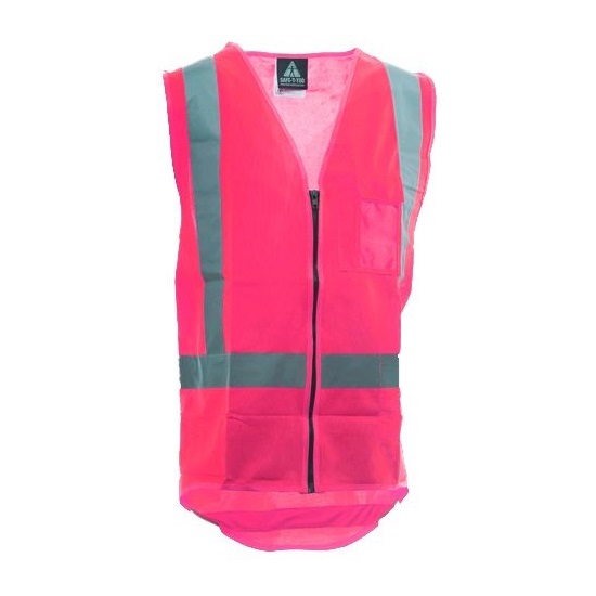Hi-Vis Day/Night Zip Vest - Pink
