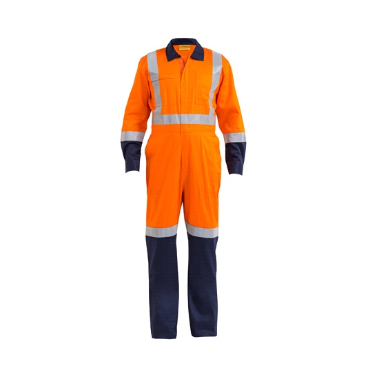 2Tone Taped Lightweight Coveralls - Orange/Navy