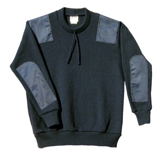 Wool/Nylon Patched Jersey - Navy