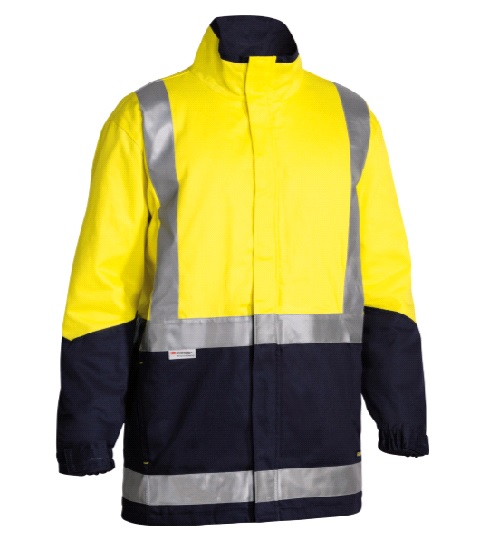 Bisley Taped Hi-Vis 3 in 1 Dill Jacket - Yellow/Navy