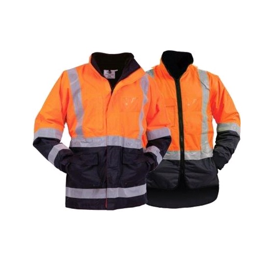 Bison Stamina Jacket And Vest Combo 5n1 Day/Night - Orange/Navy