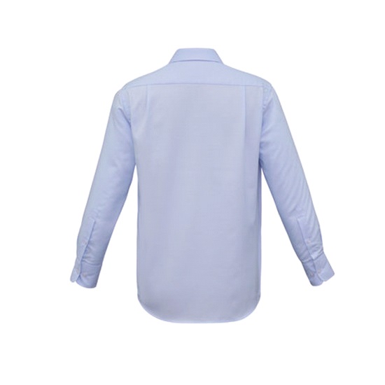 Mens Luxe Cutton Long Sleeve Shirt - Blue - Large