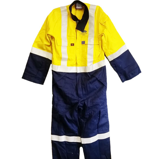 Deane Hi Vis FR Cotton Zip Overall with Reflective Tape - Logoed