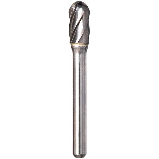 12.70mm(1/2”) x 25.40mm(1”) x 6mm Shank Cylindrical Radius End Aluminium Cut Carbide Burr