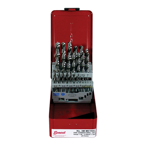 -NLA- 25pce 1-13.00mm DRILL SET in METAL CASE