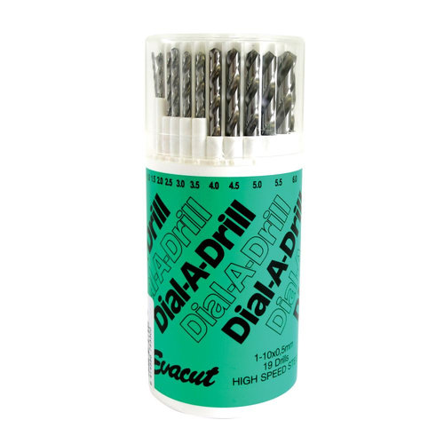19pce 1-10.00mm DIAL-A-DRILL SET