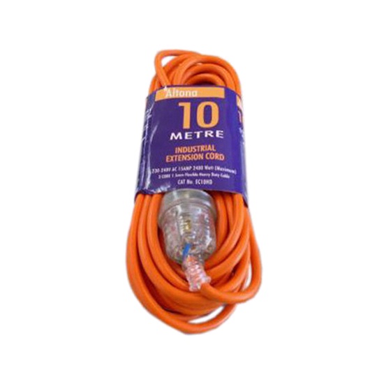 10mtr Orange Heavy Duty Extension Lead 15amp Lead - 10amp Plugs