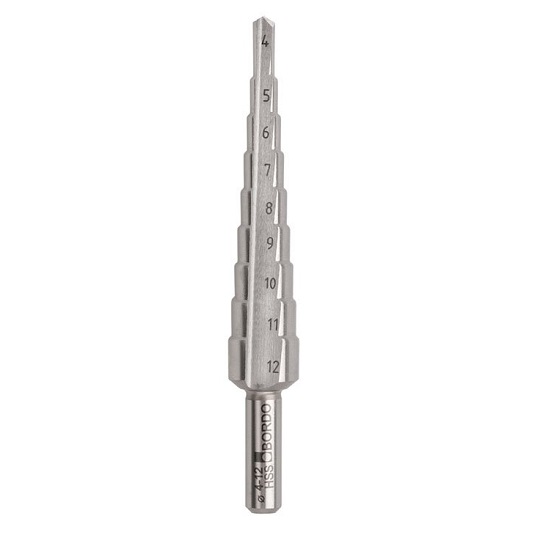 4-12 x 1mm Straight Flute HSS Step Drill