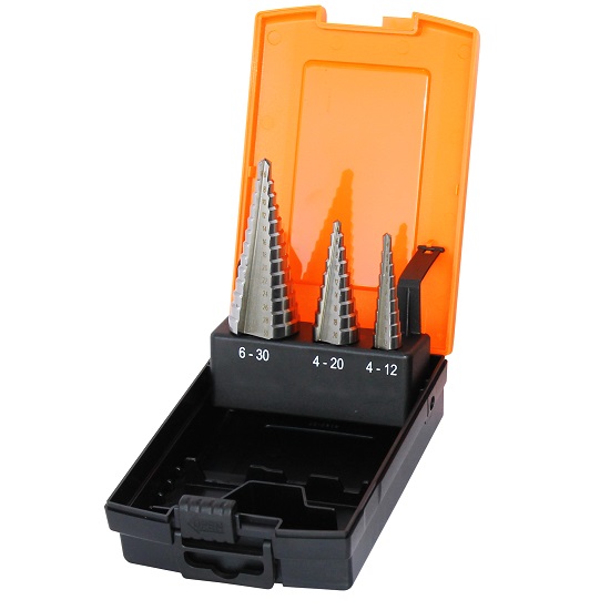 3pce Metric Step Drill Set M2 4.00mm to 12.00mm - SP Tools
