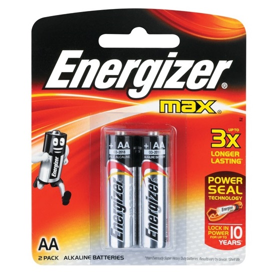 pkt2 “AA” ALKALINE ENERGIZER BATTERIES