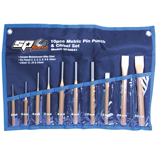 10pce Pin Punch and Chisel Set - SP Tools