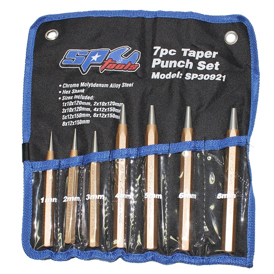 7pce Taper Punch Set - SP Tools