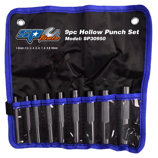 9pce Hollow Punch Set - SP Tools