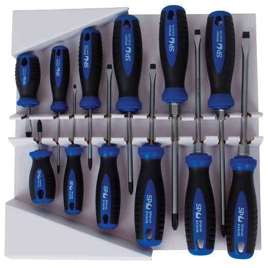 12pce Phillips/Slotted Screwdriver Set - SP Tools