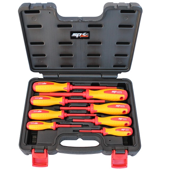 8pce Electrical Screwdriver Set In Case - SP Tools