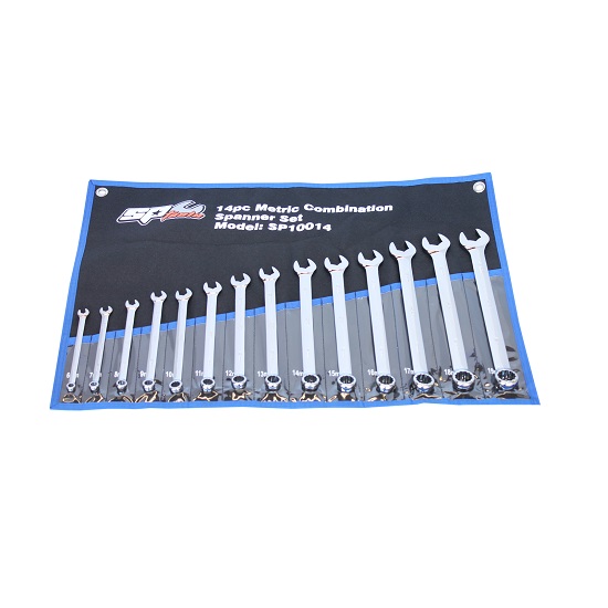 14pce Ring and Open End Spanner Set - Metric - SP Tools