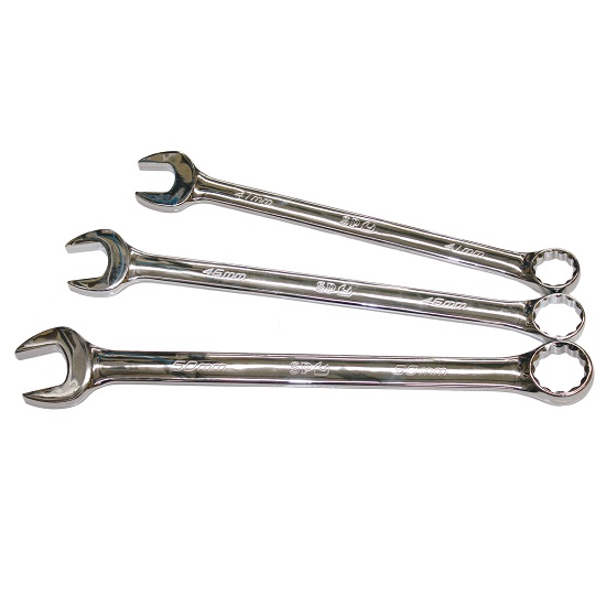 3pce Large Jumbo Ring and Open End Spanner Set - Metric - SP Tools