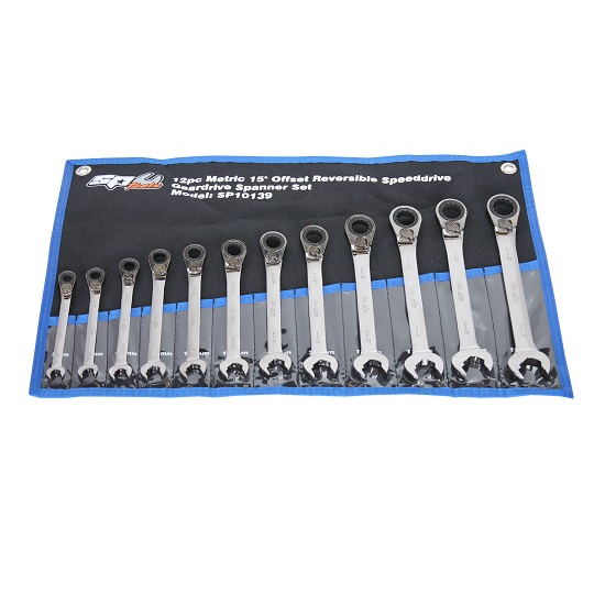 12pce Speeddrive Geardrive Reversible Spanner Set - Metric - SP Tools