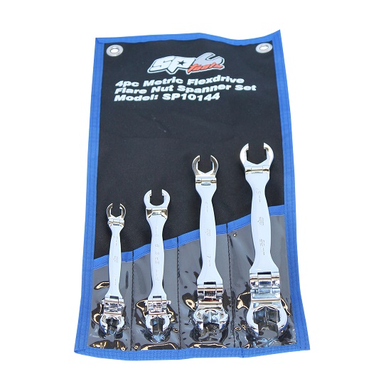 4pce Flare Flexhead Spanner Set - Metric - SP Tools