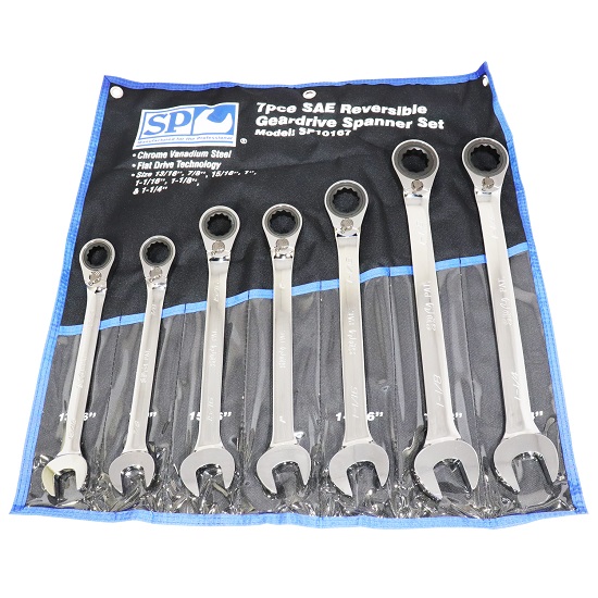 7pce Geardrive Spanner Set - Imperial - SP Tools