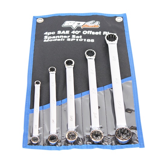 5pce 40deg Offset Ring Spanner Set - Imperial - SP Tools