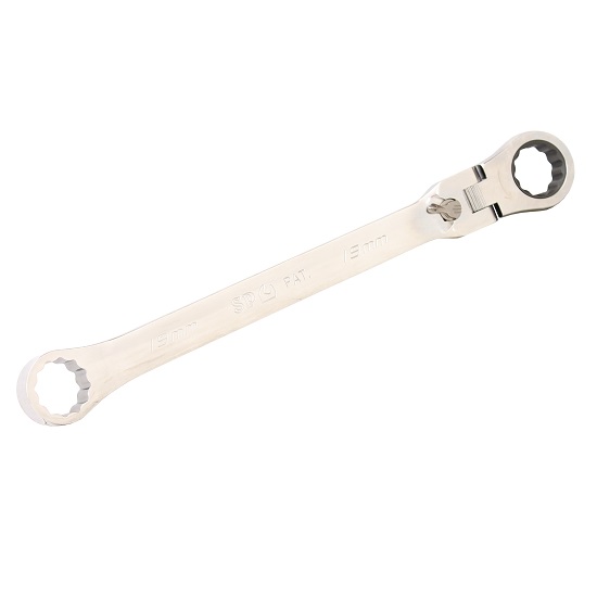 15mm Geardrive Double Ring Flex Head Spanner - SP Tools