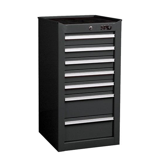 7 Draw Side Cabinet - Black - SP Tools
