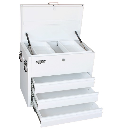 3 Draw Heavy Duty Truck Tool Box - White - SP Tools