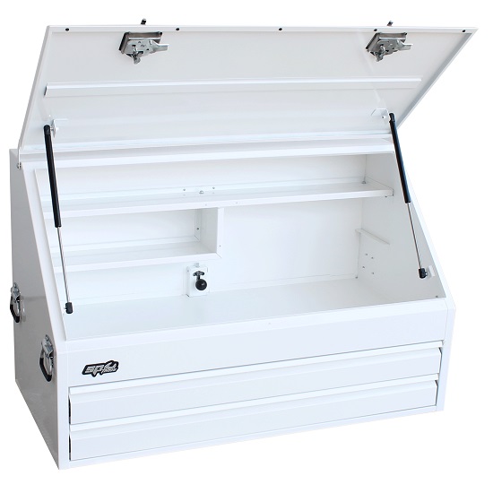 2 Draw Heavy Duty Truck Tool Box - White - SP Tools