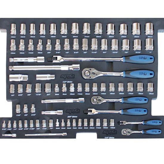 81pce Eva Sockets and Accessories Tool Kit - Metric/Imperial - SP Tools