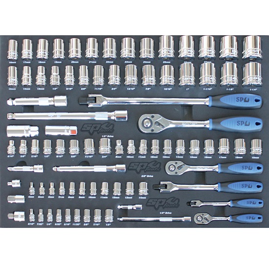 84pce Eva Sockets and Accessories Tool Kit - Metric/Imperial - SP Tools