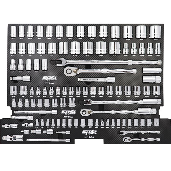 105pce Eva Sockets and Accessories Tool Kit - Metric/Imperial - SP Tools