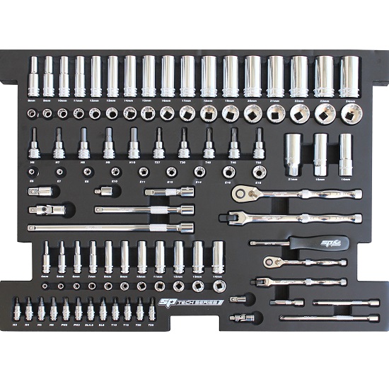 106pce Eva Sockets and Accessories Tool Kit Metric - SP Tools