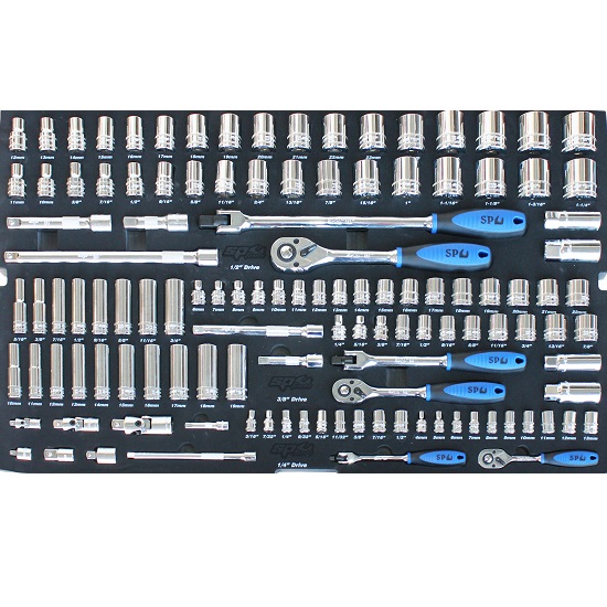 122pce Eva Sockets and Accessories Tool Kit - Metric/Imperial - SP Tools