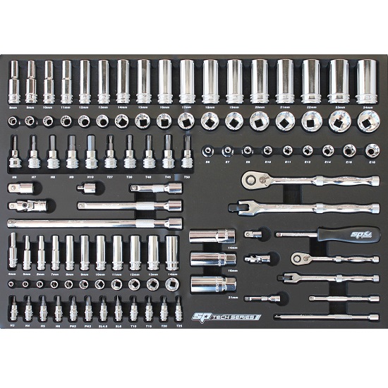 106pce Eva Sockets and Accessories Tool Kit Metric - SP Tools