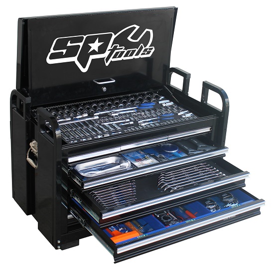 406pce Metric/Imperial Tool Kit In Field 7 Draw Black Tool Box - SP Tools