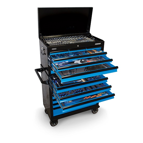 407pce Metric/Imperial Tool Kit In Sumo 14 Draw Black/Blue Tool Box - SP Tools