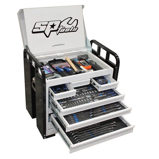 371pce Metric/Imperial Tool Kit In Heavy Duty Field 7 Draw Black Tool Box - SP Tools