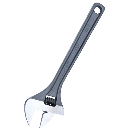 450mm Premium Adjustable Wrench Black - SP Tools