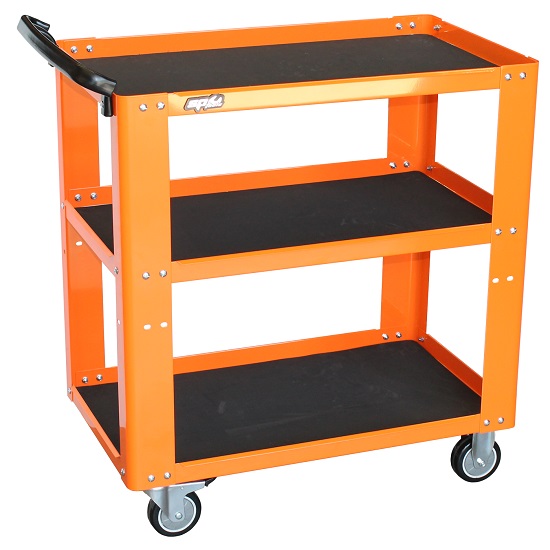 3 Shelf Professional Trolley - Orange - SP Tools