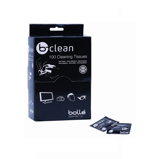 pkt100 Bolle B-Clean B100 Lens Cleaning Wipes (Replaces BES 1651100)